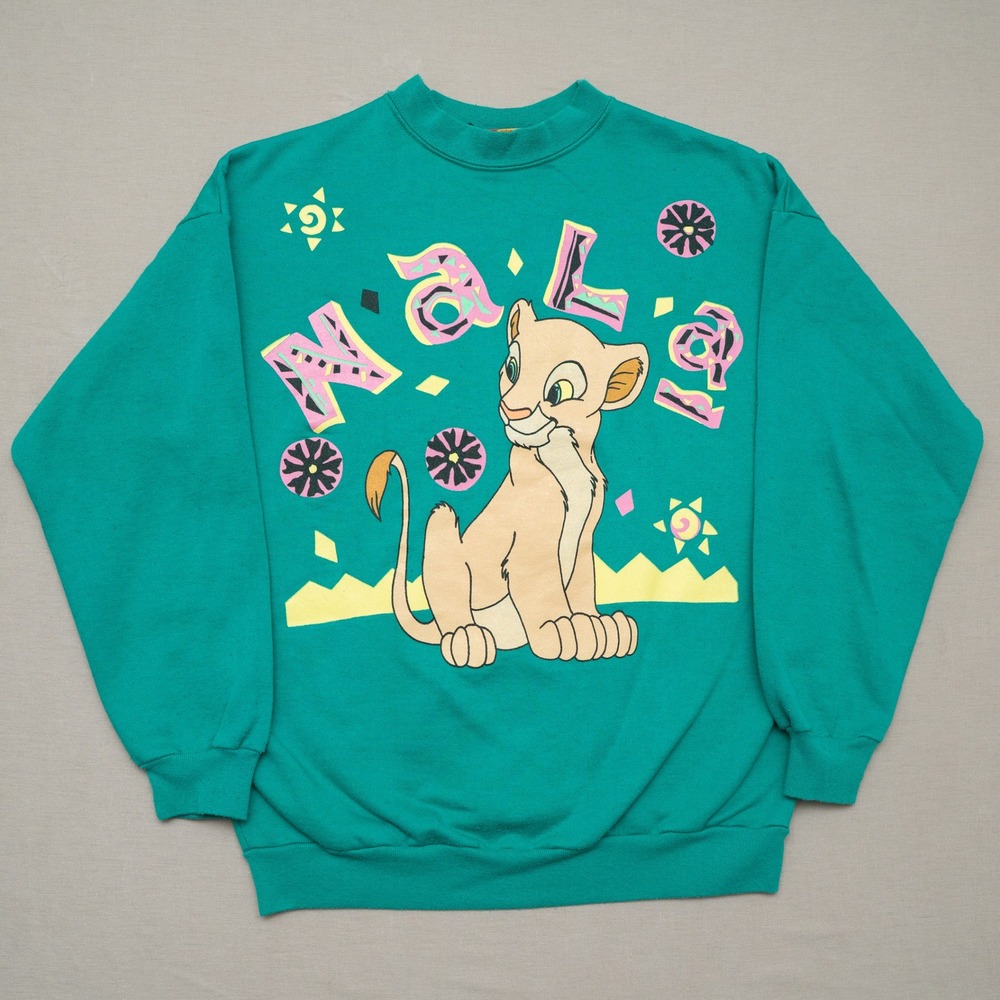 Rare Vintage 90s Disney Lion King Nala Sweatshirt Adult S / Youth XL Teal